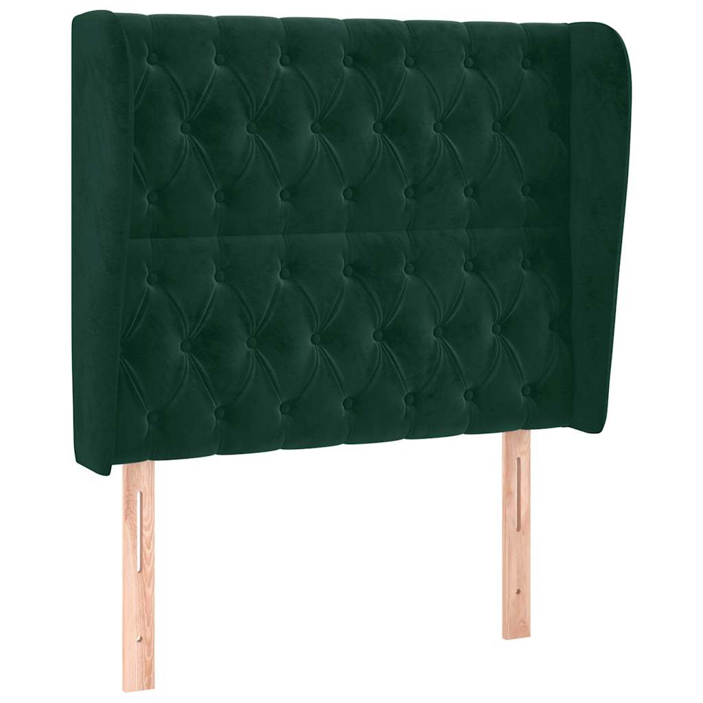 Testiera ad Orecchio Verde Scuro 103x23x118/128cm in Velluto | homemem39