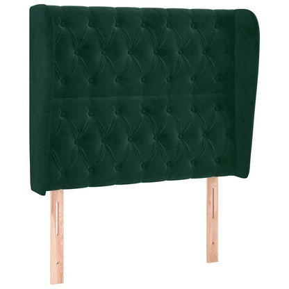 Testiera ad Orecchio Verde Scuro 103x23x118/128cm in Velluto | homemem39