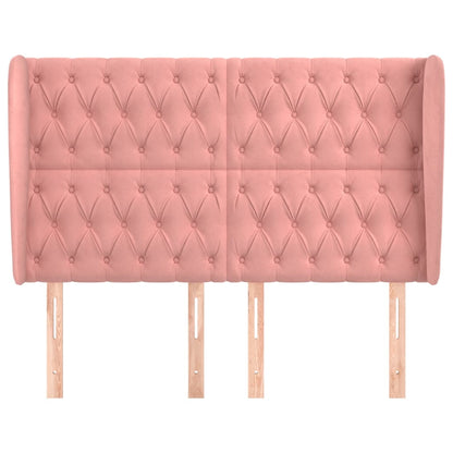 Testiera ad Orecchio Rosa 147x23x118/128 cm in Velluto