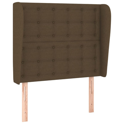 Testiera ad Orecchio Marrone Scuro 83x23x118/128 cm in Tessuto | homemem39