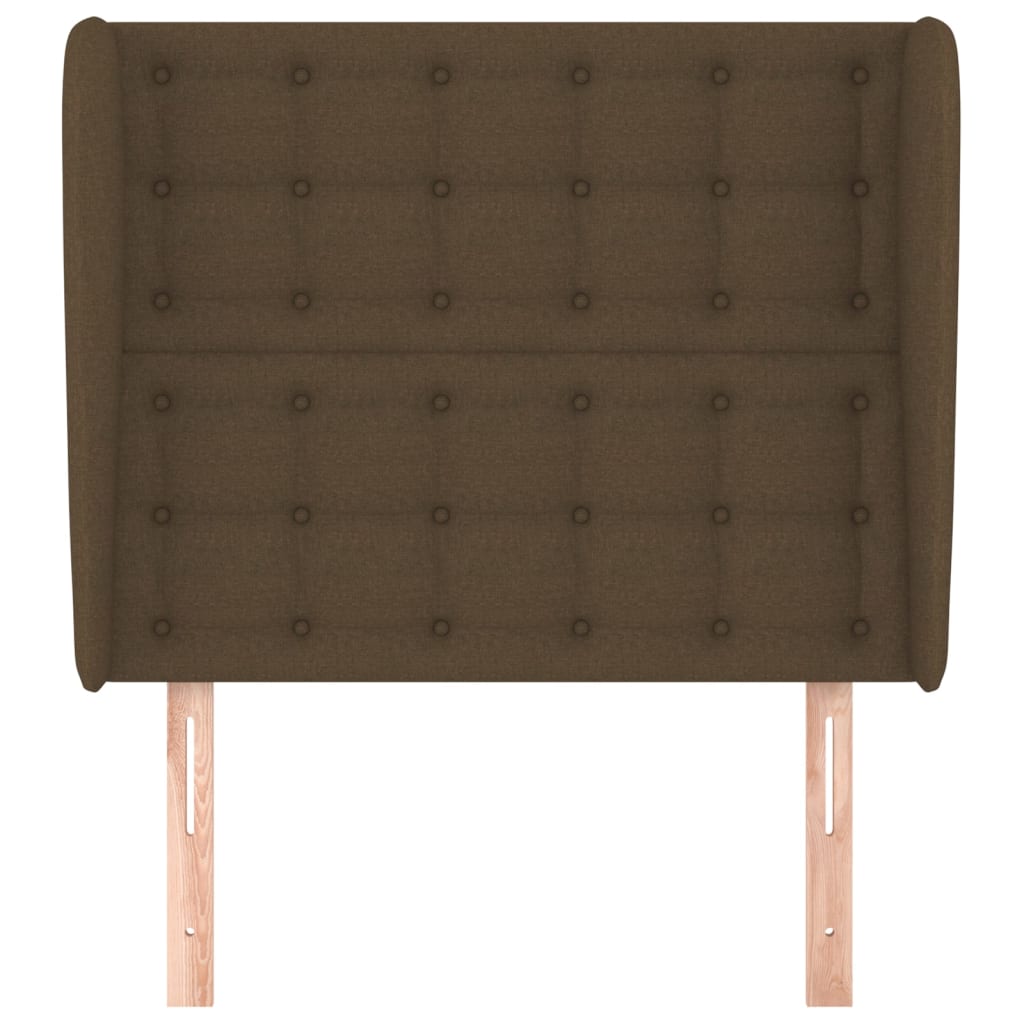 Testiera ad Orecchio Marrone Scuro 83x23x118/128 cm in Tessuto | homemem39
