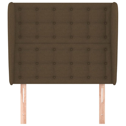 Testiera ad Orecchio Marrone Scuro 83x23x118/128 cm in Tessuto | homemem39