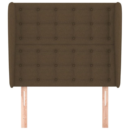 Testiera ad Orecchio Marrone Scuro 93x23x118/128 cm in Tessuto