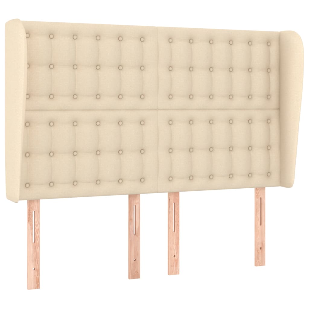 Testiera ad Orecchio Crema 147 x 23 x 118/128 cm in Tessuto | homemem39