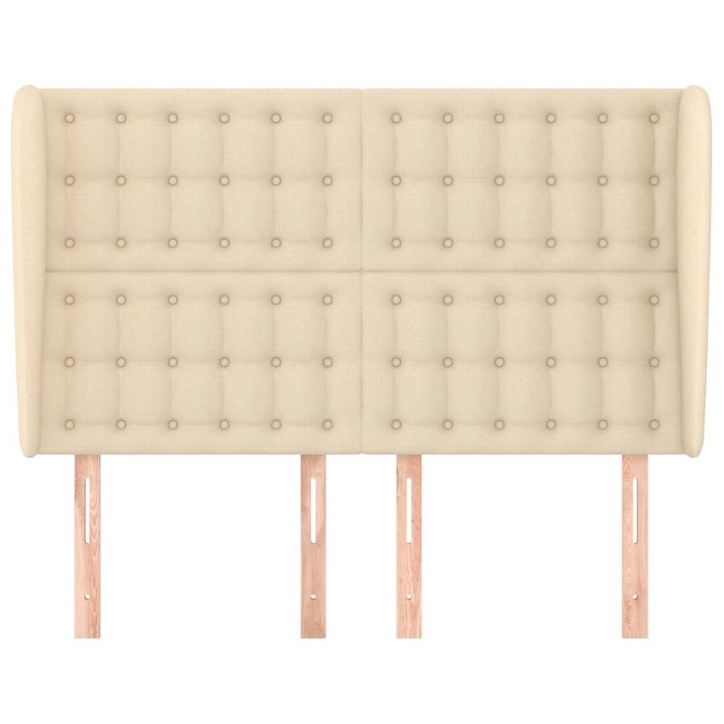 Testiera ad Orecchio Crema 147 x 23 x 118/128 cm in Tessuto | homemem39