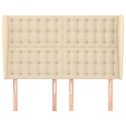 Testiera ad Orecchio Crema 147 x 23 x 118/128 cm in Tessuto | homemem39