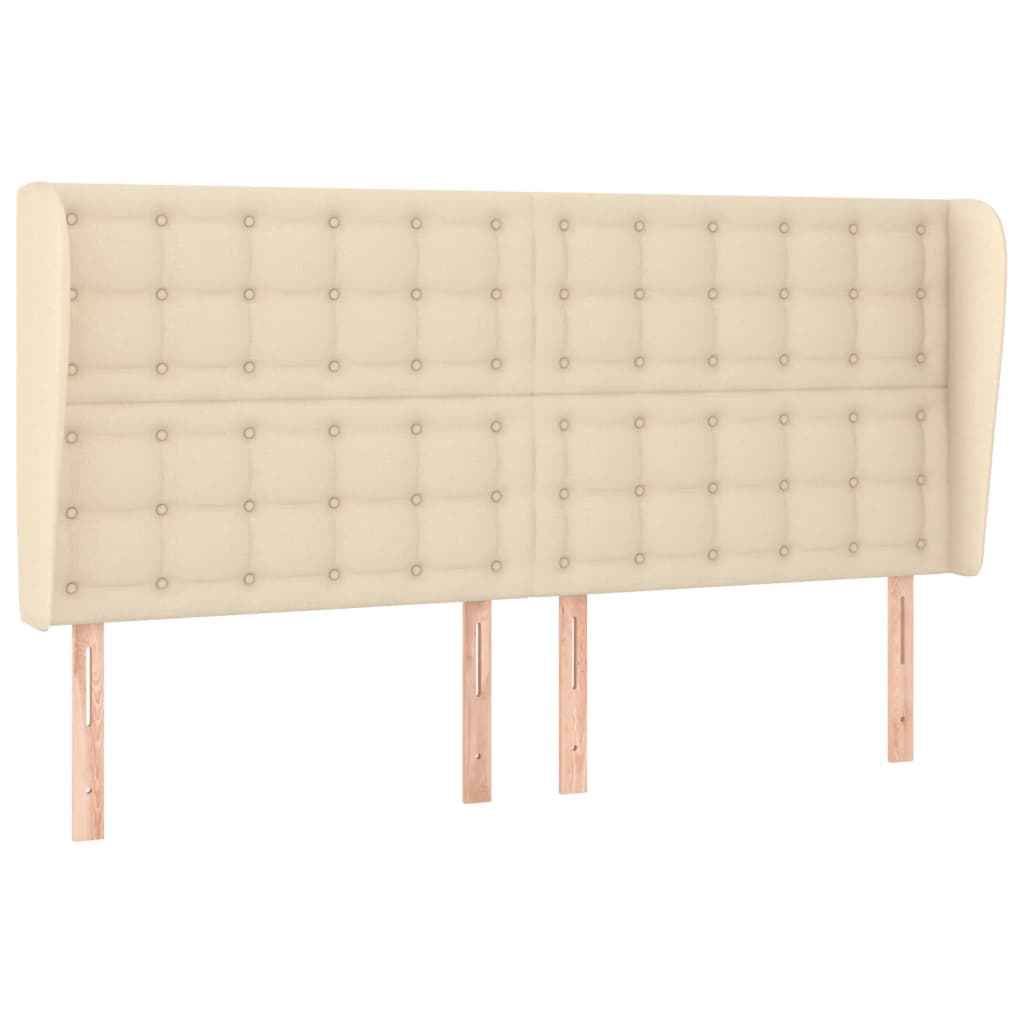 Testiera ad Orecchio Crema 163x23x118/128 cm in Tessuto | homemem39