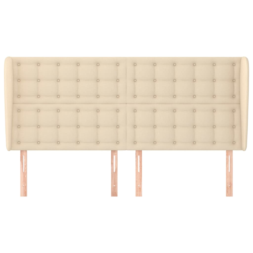 Testiera ad Orecchio Crema 163x23x118/128 cm in Tessuto | homemem39