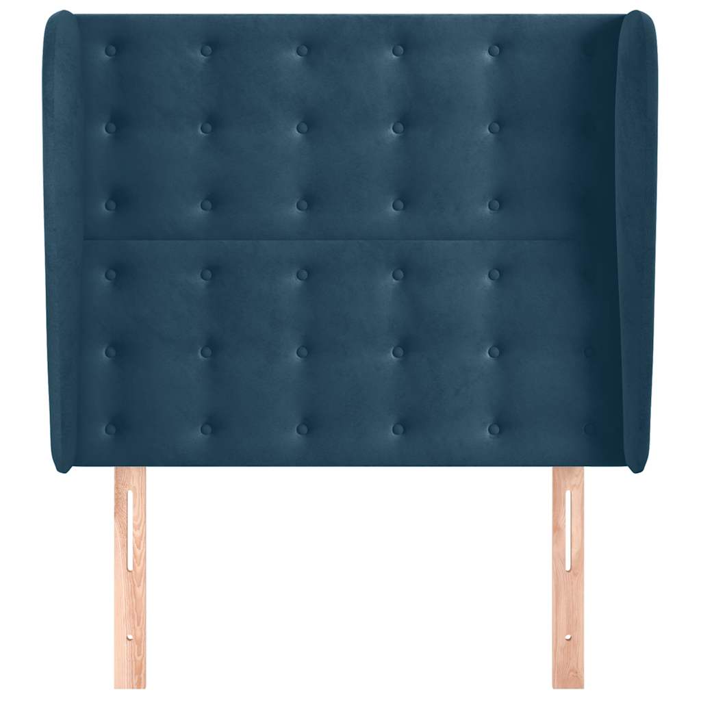 Testiera ad Orecchio Blu Scuro 83x23x118/128 cm in Velluto | homemem39