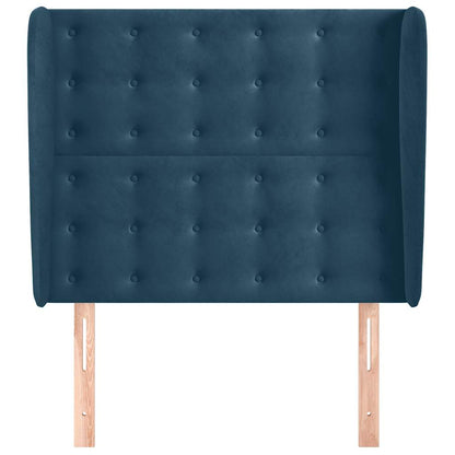 Testiera ad Orecchio Blu Scuro 83x23x118/128 cm in Velluto | homemem39