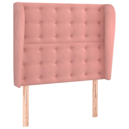 Testiera ad Orecchio Rosa 83x23x118/128 cm in Velluto