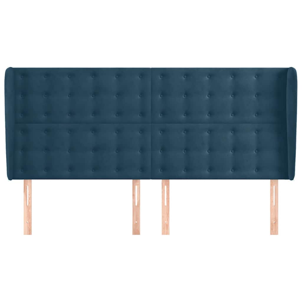 Testiera ad Orecchio Blu Scuro 163x23x118/128 cm in Velluto | homemem39