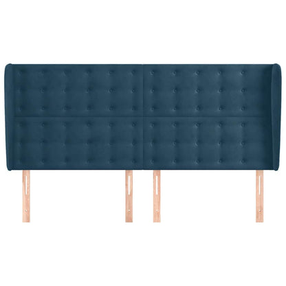 Testiera ad Orecchio Blu Scuro 163x23x118/128 cm in Velluto | homemem39