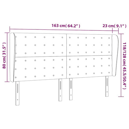 Testiera ad Orecchio Blu Scuro 163x23x118/128 cm in Velluto | homemem39