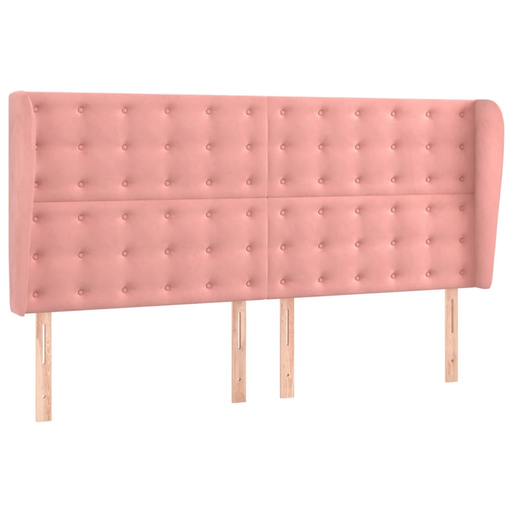 Testiera ad Orecchio Rosa 163x23x118/128 cm in Velluto | homemem39