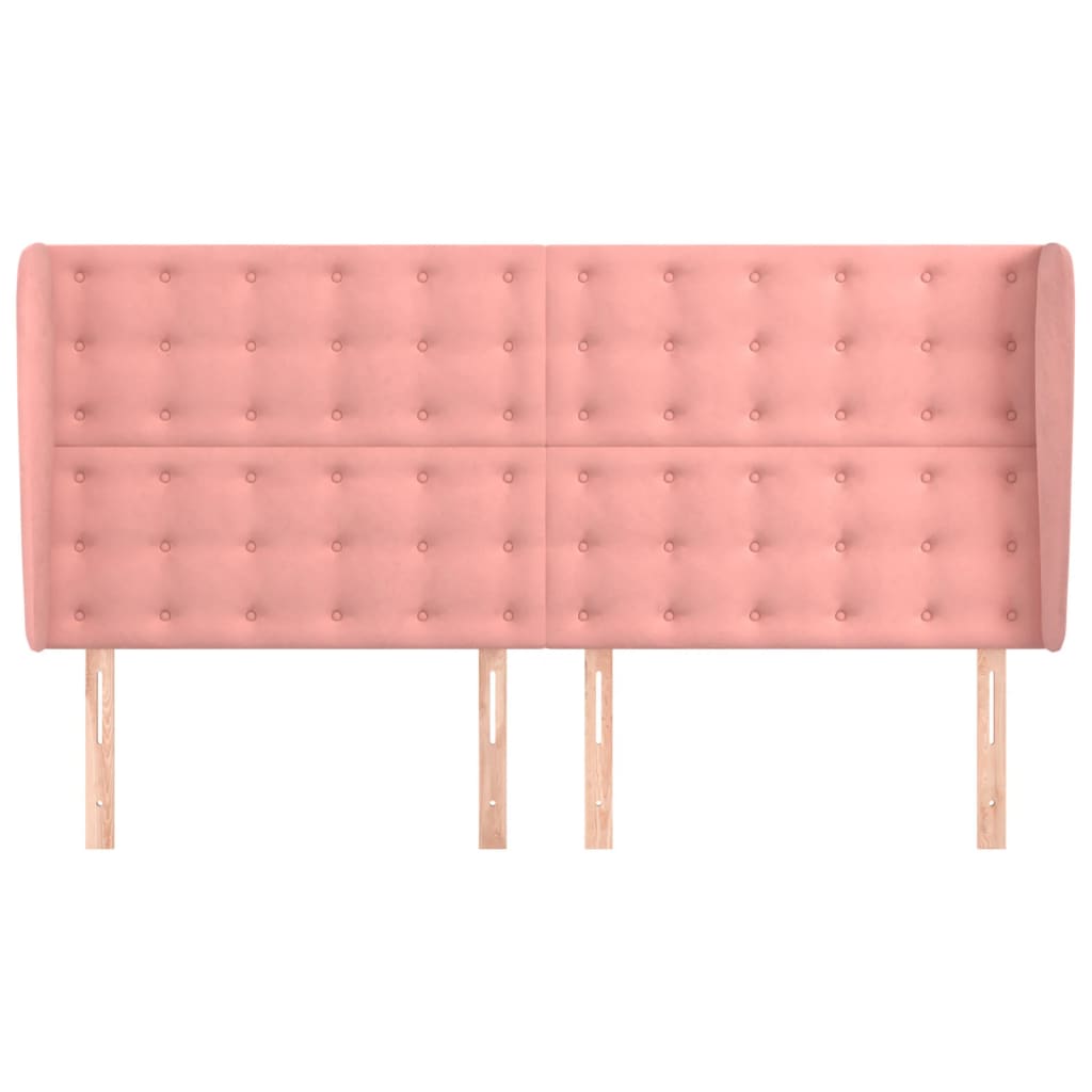 Testiera ad Orecchio Rosa 163x23x118/128 cm in Velluto | homemem39