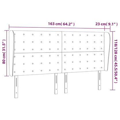 Testiera ad Orecchio Rosa 163x23x118/128 cm in Velluto | homemem39