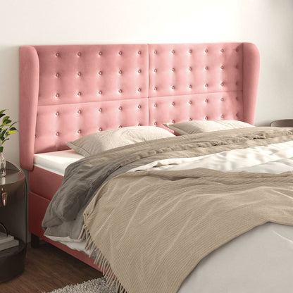 Testiera ad Orecchio Rosa 163x23x118/128 cm in Velluto | homemem39