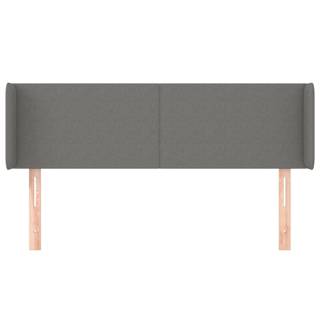 Testiera ad Orecchio Grigio Scuro 147x16x78/88 cm in Tessuto