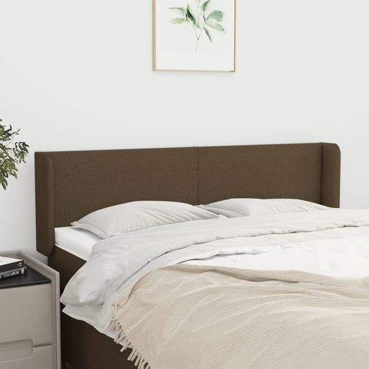 Testiera ad Orecchio Marrone Scuro 147x16x78/88 cm in Tessuto | homemem39