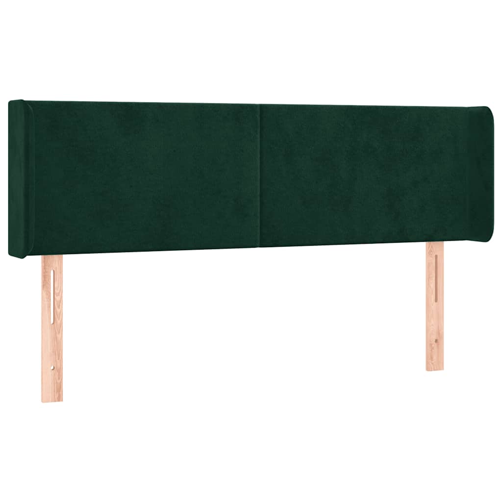 Testiera ad Orecchio Verde Scuro 147x16x78/88 cm in Velluto | homemem39