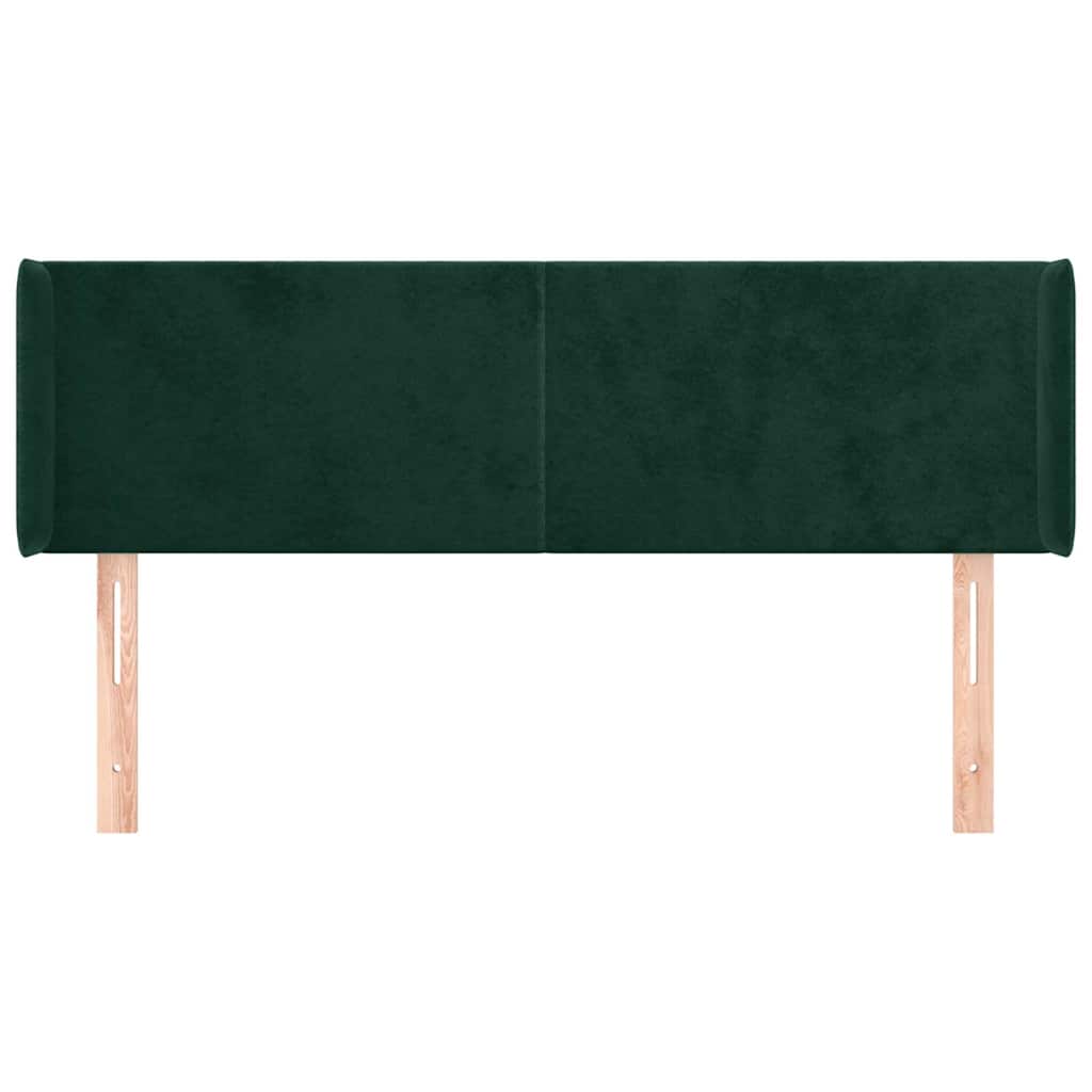 Testiera ad Orecchio Verde Scuro 147x16x78/88 cm in Velluto | homemem39