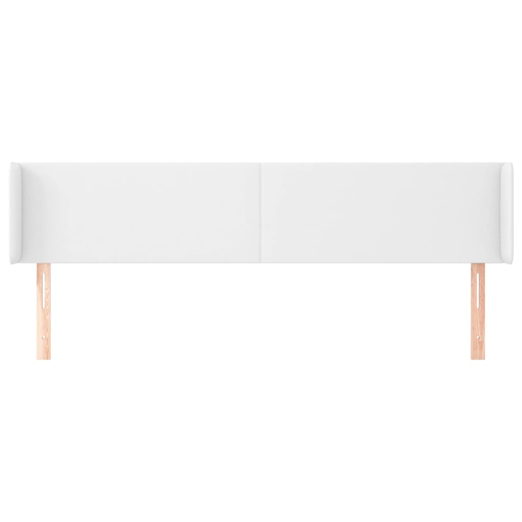 Testiera ad Orecchio Bianca 203x16x78/88 cm in Similpelle