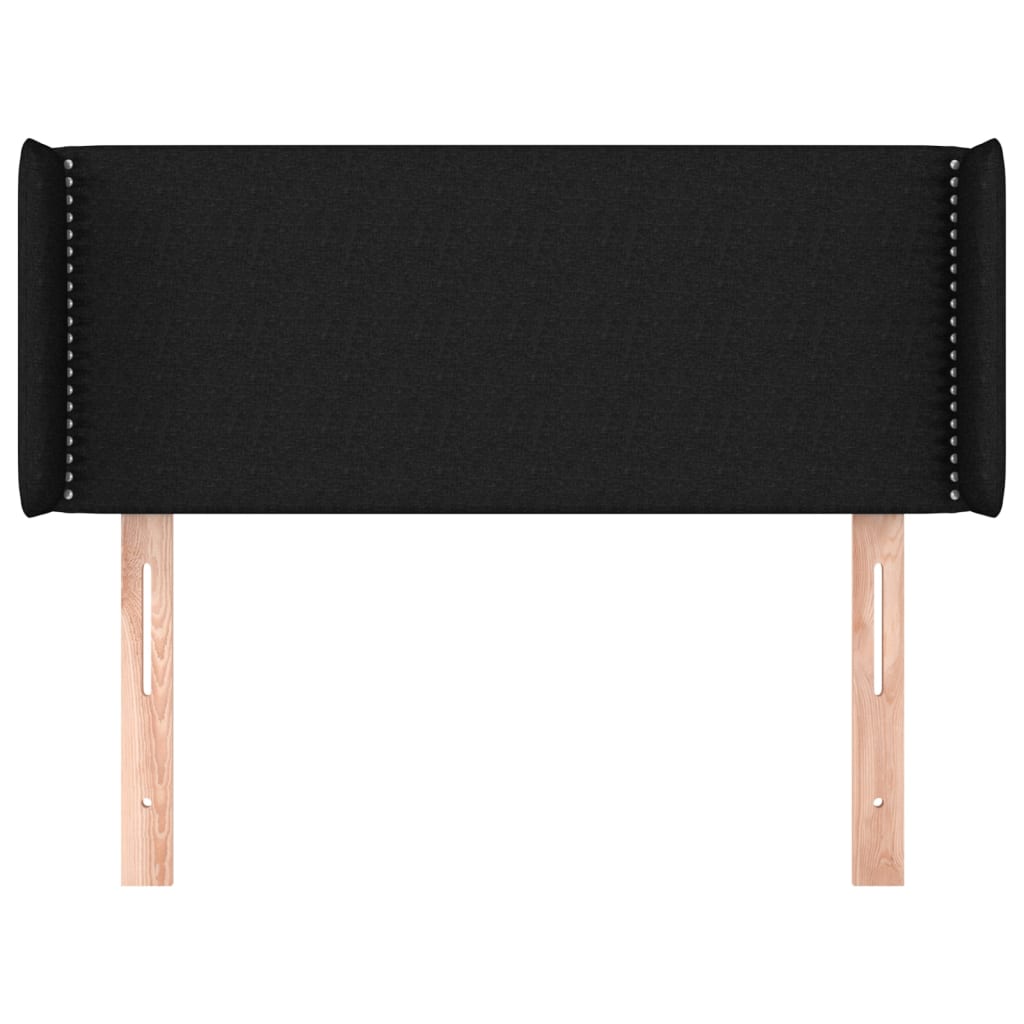 Testiera ad Orecchio Nera 93x16x78/88 cm in Tessuto - homemem39