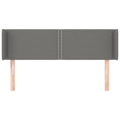 Testiera ad Orecchio Grigio Scuro 147x16x78/88 cm in Tessuto