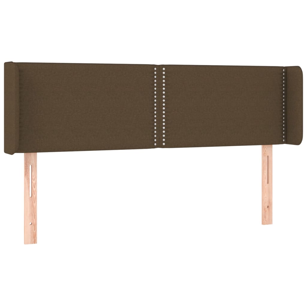 Testiera ad Orecchio Marrone Scuro 147x16x78/88 cm in Tessuto | homemem39