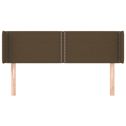 Testiera ad Orecchio Marrone Scuro 147x16x78/88 cm in Tessuto - homemem39