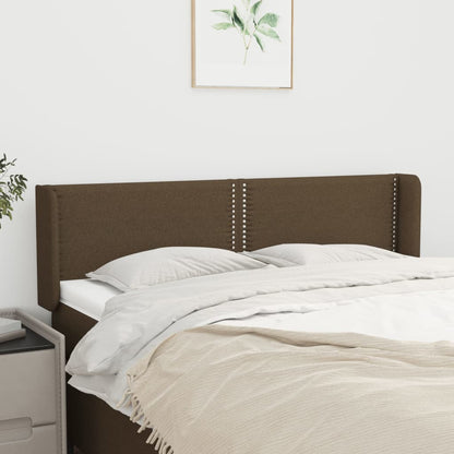 Testiera ad Orecchio Marrone Scuro 147x16x78/88 cm in Tessuto | homemem39