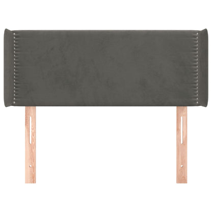 Testiera ad Orecchio Grigio Scuro 83x16x78/88 cm in Velluto