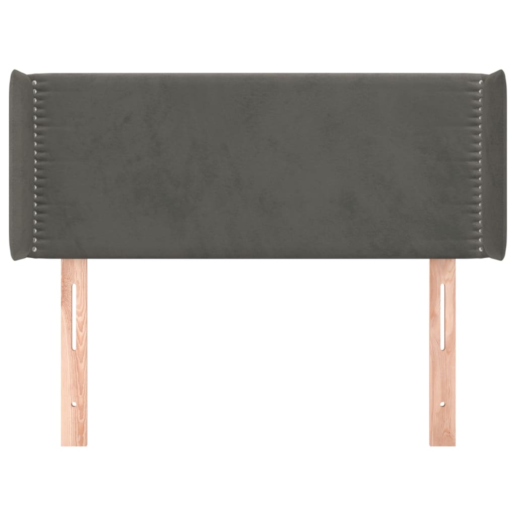 Testiera ad Orecchio Grigio Scuro 103x16x78/88 cm in Velluto