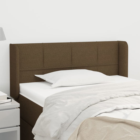 Testiera ad Orecchio Marrone Scuro 103x16x78/88 cm in Tessuto | homemem39