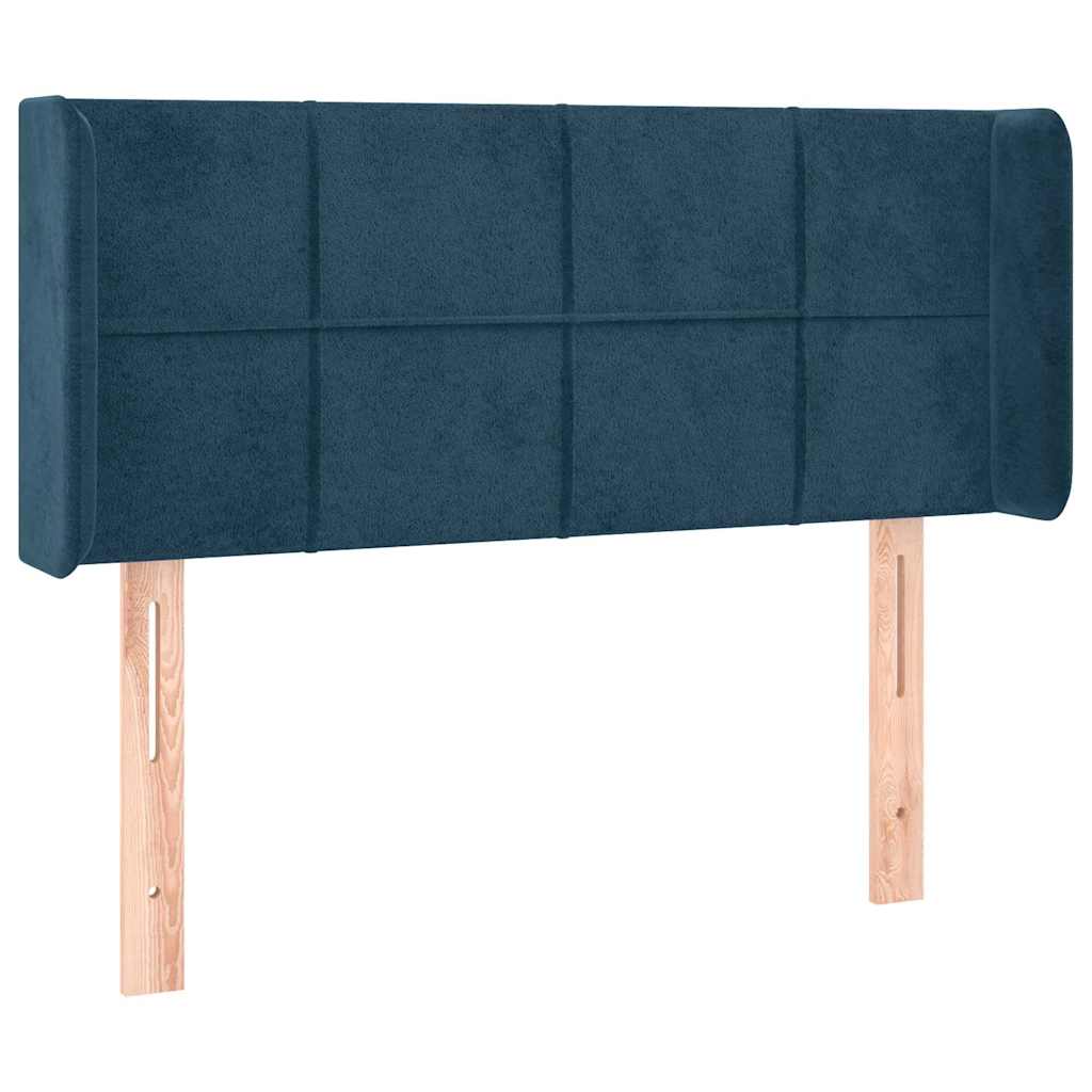 Testiera ad Orecchio Blu Scuro 93x16x78/88 cm in Velluto