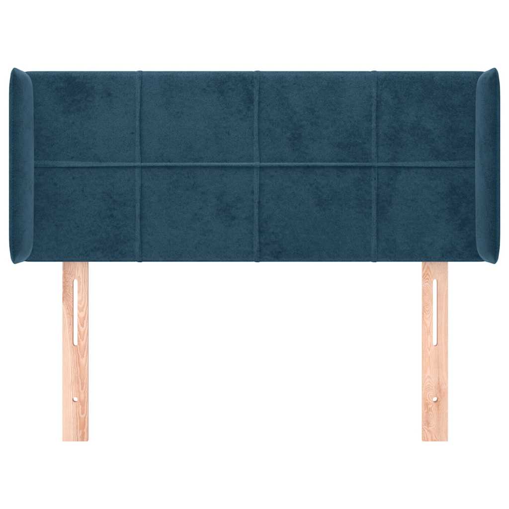 Testiera ad Orecchio Blu Scuro 93x16x78/88 cm in Velluto