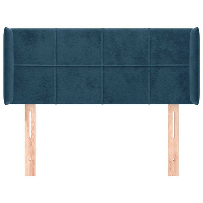 Testiera ad Orecchio Blu Scuro 93x16x78/88 cm in Velluto