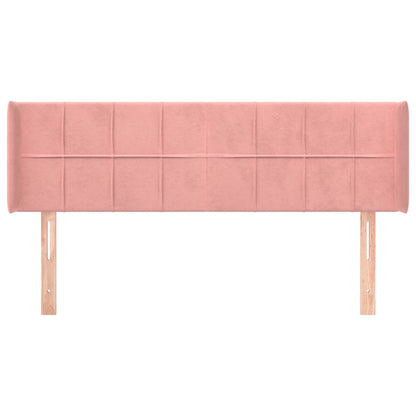 Testiera ad Orecchio Rosa 147x16x78/88 cm in Velluto