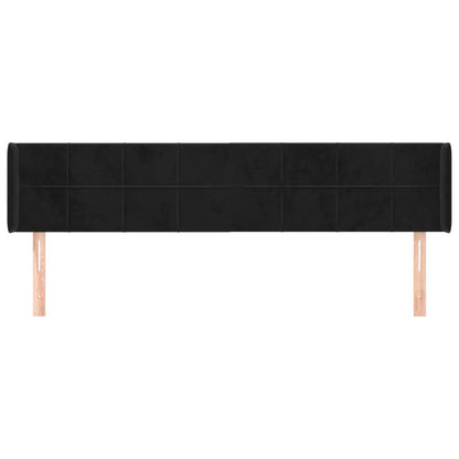 Testiera ad Orecchio Nera 183x16x78/88 cm in Velluto | homemem39