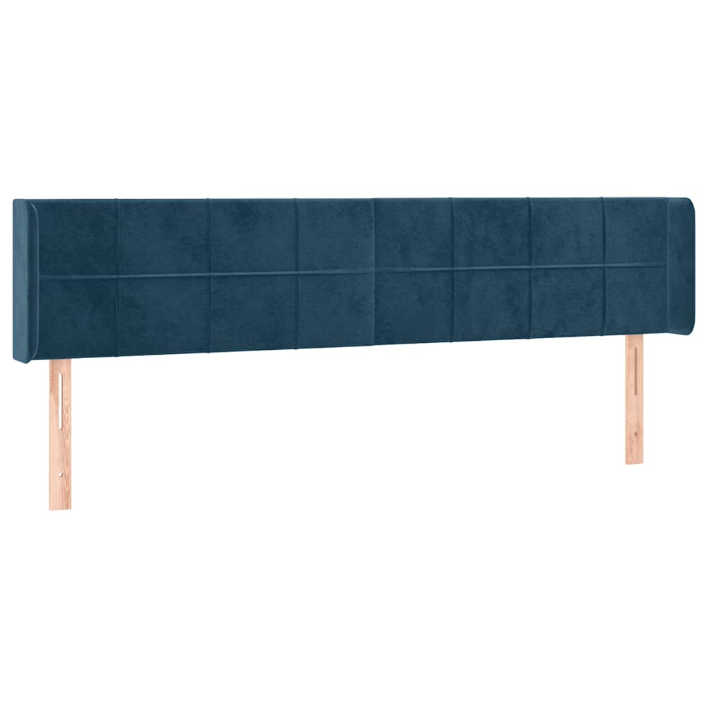 Testiera ad Orecchio Blu Scuro 183x16x78/88 cm in Velluto | homemem39
