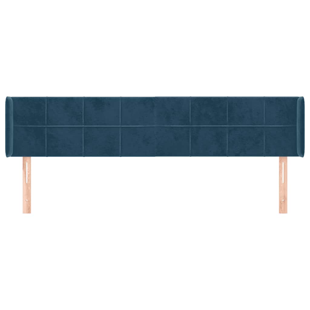 Testiera ad Orecchio Blu Scuro 183x16x78/88 cm in Velluto | homemem39