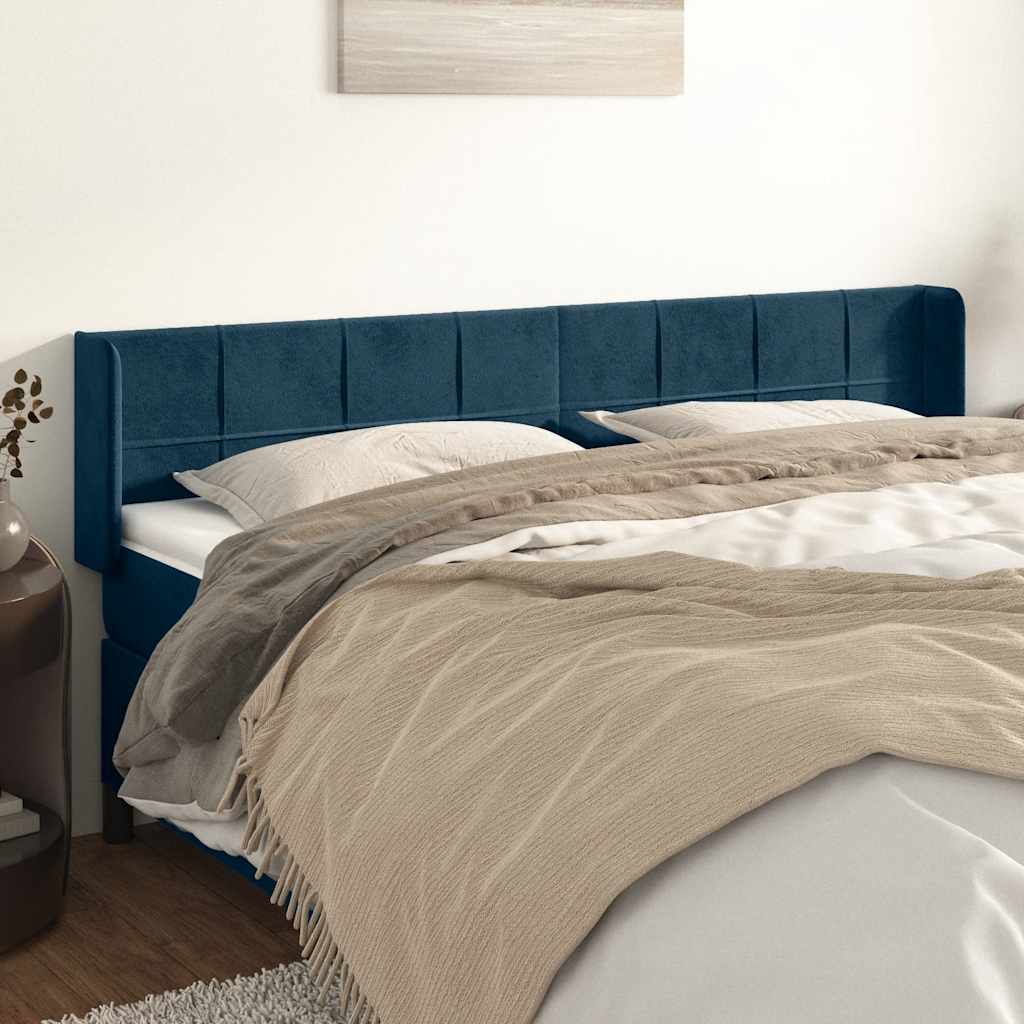 Testiera ad Orecchio Blu Scuro 183x16x78/88 cm in Velluto | homemem39