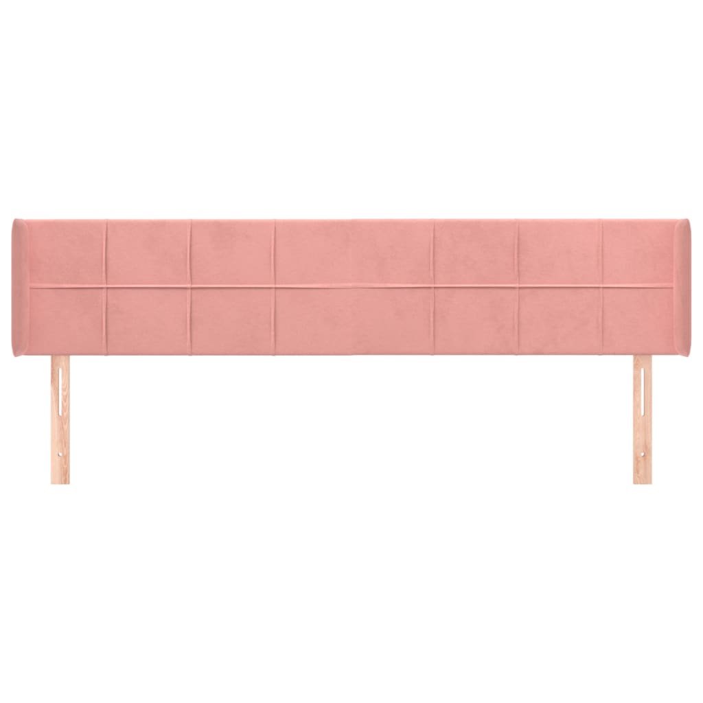 Testiera ad Orecchio Rosa 183x16x78/88 cm in Velluto | homemem39