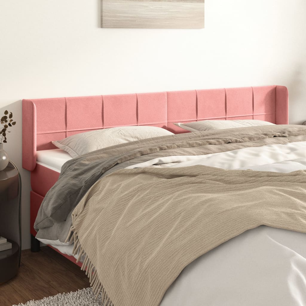 Testiera ad Orecchio Rosa 183x16x78/88 cm in Velluto | homemem39