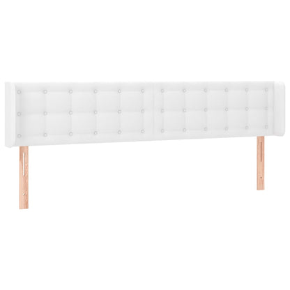 Testiera ad Orecchio Bianca 163x16x78/88 cm in Similpelle | homemem39