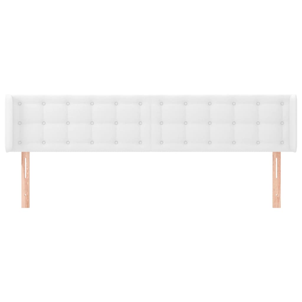 Testiera ad Orecchio Bianca 163x16x78/88 cm in Similpelle | homemem39