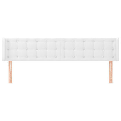 Testiera ad Orecchio Bianca 163x16x78/88 cm in Similpelle | homemem39