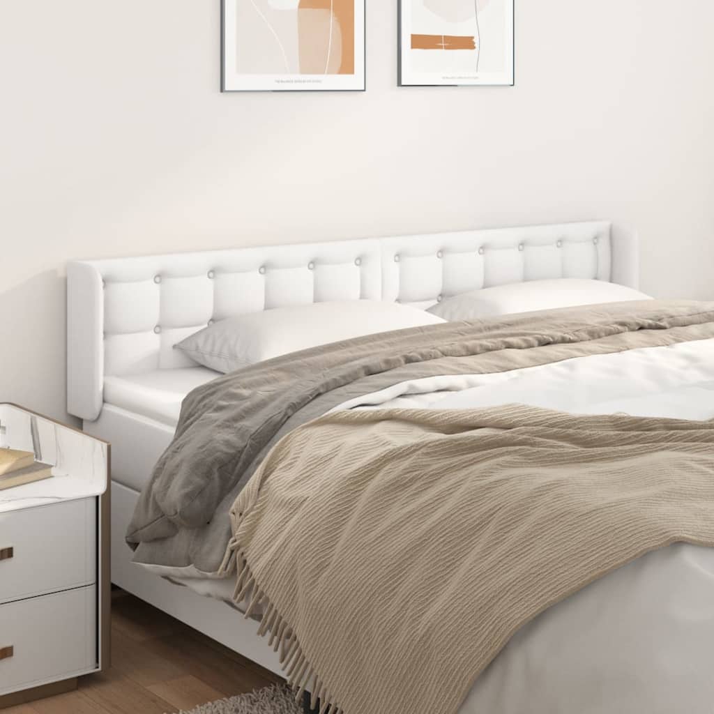 Testiera ad Orecchio Bianca 163x16x78/88 cm in Similpelle | homemem39