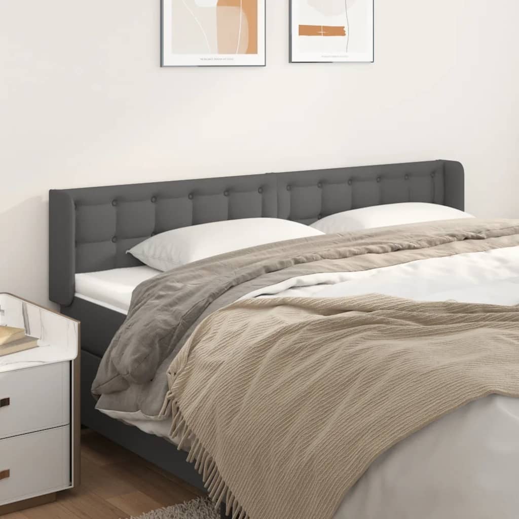 Testiera ad Orecchio Grigio 203x16x78/88 cm in Similpelle | homemem39